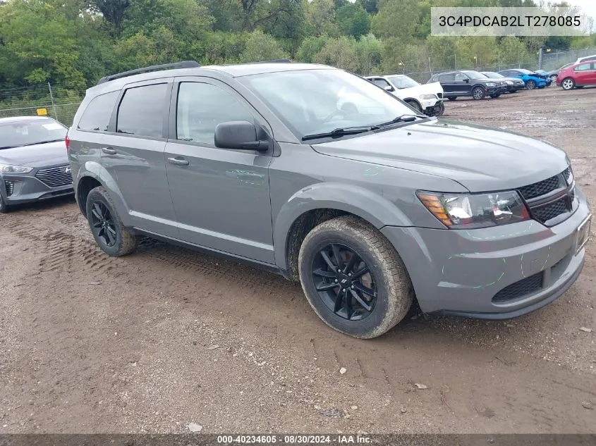 2020 Dodge Journey Se Value VIN: 3C4PDCAB2LT278085 Lot: 40234605