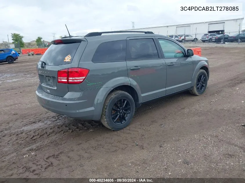 3C4PDCAB2LT278085 2020 Dodge Journey Se Value