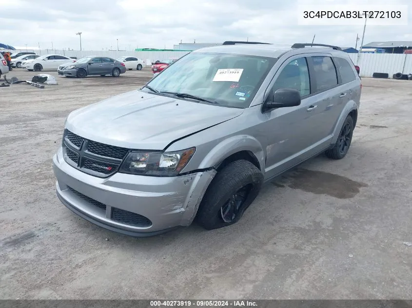 2020 Dodge Journey Se Value VIN: 3C4PDCAB3LT272103 Lot: 40273919