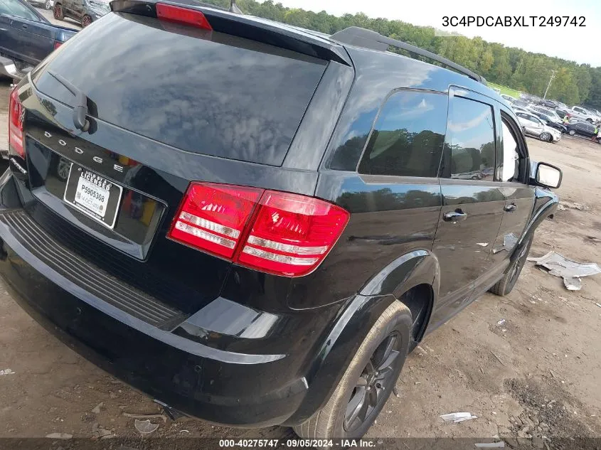 2020 Dodge Journey Se VIN: 3C4PDCABXLT249742 Lot: 40275747