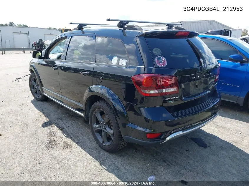 2020 Dodge Journey Crossroad VIN: 3C4PDCGB4LT212953 Lot: 40370864