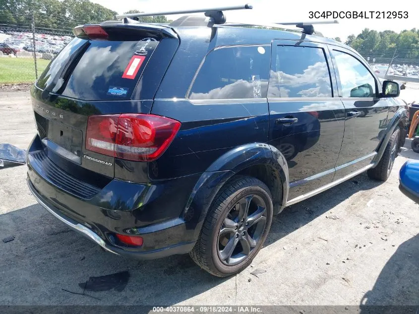 2020 Dodge Journey Crossroad VIN: 3C4PDCGB4LT212953 Lot: 40370864