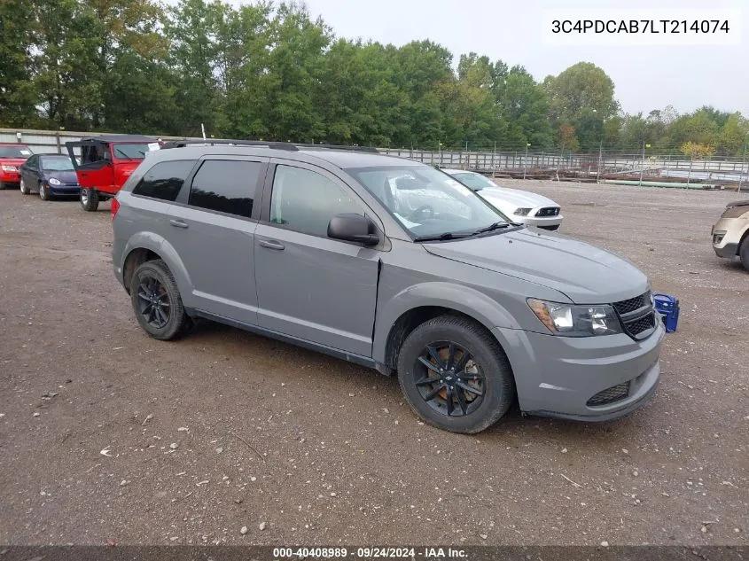 2020 Dodge Journey Se Value VIN: 3C4PDCAB7LT214074 Lot: 40408989