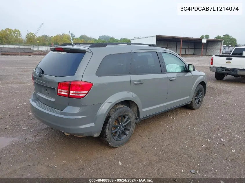 2020 Dodge Journey Se Value VIN: 3C4PDCAB7LT214074 Lot: 40408989