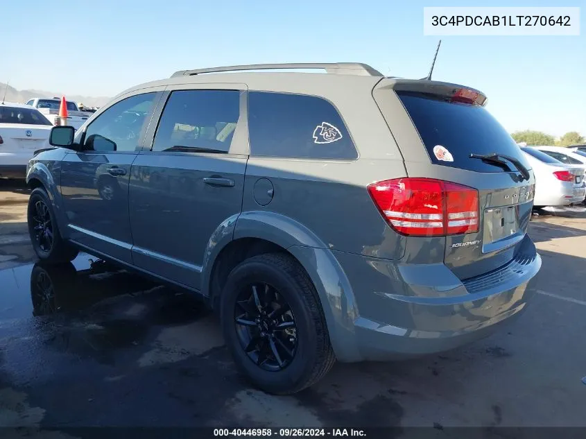 2020 Dodge Journey Se Value VIN: 3C4PDCAB1LT270642 Lot: 40446958