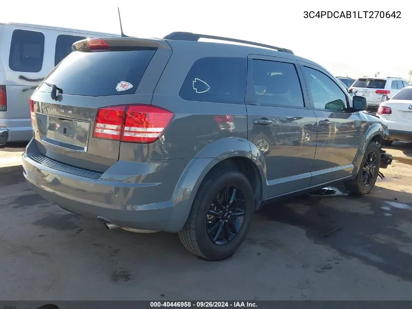 2020 Dodge Journey Se Value VIN: 3C4PDCAB1LT270642 Lot: 40446958