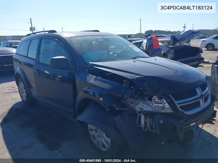 3C4PDCAB4LT183124 2020 Dodge Journey Se Value