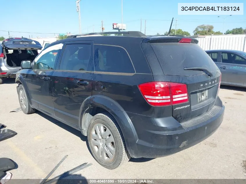 2020 Dodge Journey Se Value VIN: 3C4PDCAB4LT183124 Lot: 40451595