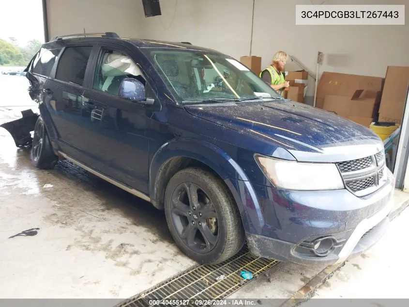 2020 Dodge Journey Crossroad VIN: 3C4PDCGB3LT267443 Lot: 40455127