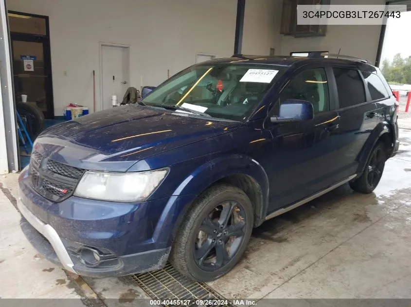 2020 Dodge Journey Crossroad VIN: 3C4PDCGB3LT267443 Lot: 40455127