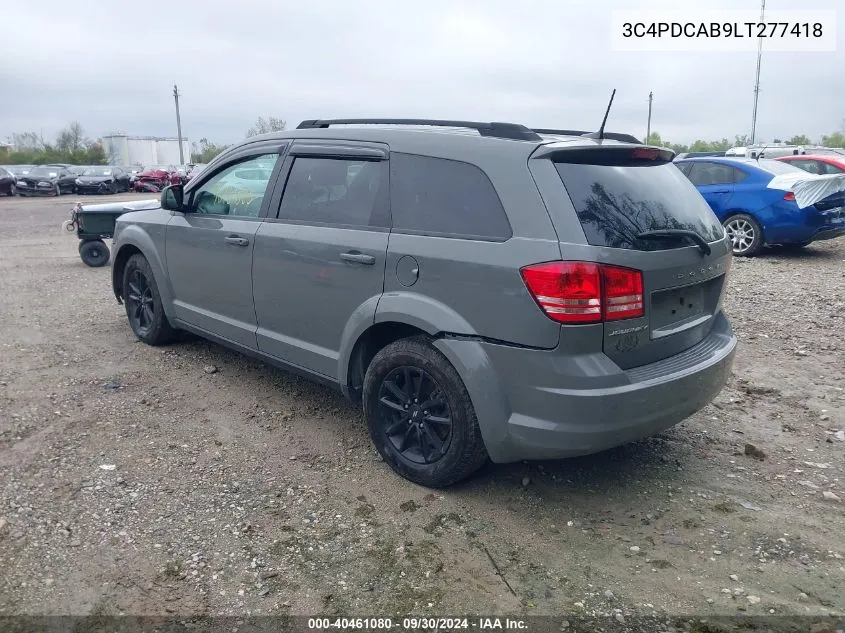 2020 Dodge Journey Se Value VIN: 3C4PDCAB9LT277418 Lot: 40461080