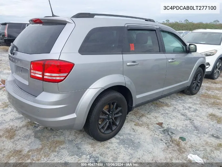 2020 Dodge Journey Se VIN: 3C4PDCAB0LT277100 Lot: 40477458