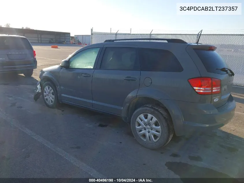 3C4PDCAB2LT237357 2020 Dodge Journey Se Value