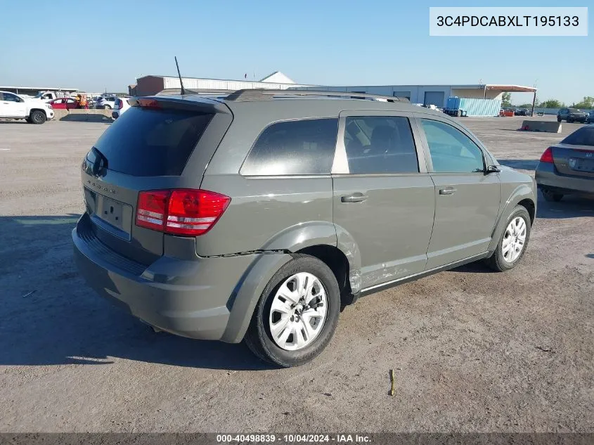 2020 Dodge Journey Se Value VIN: 3C4PDCABXLT195133 Lot: 40498839