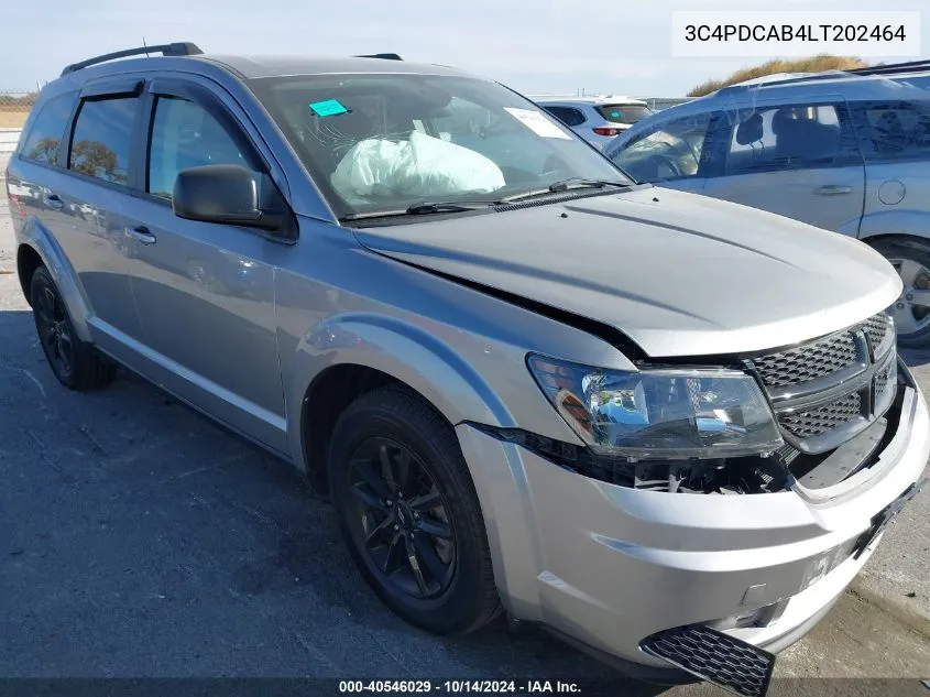 2020 Dodge Journey Se VIN: 3C4PDCAB4LT202464 Lot: 40546029