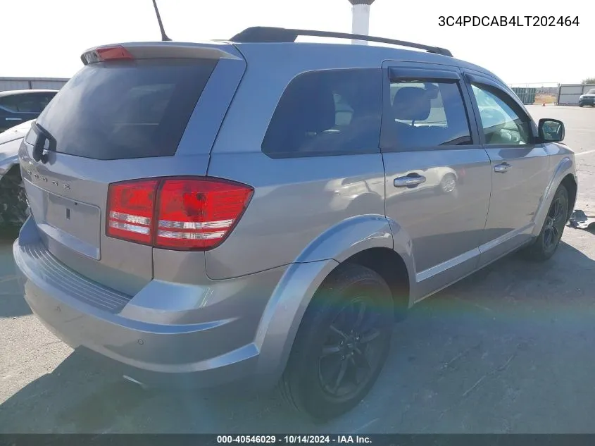 2020 Dodge Journey Se VIN: 3C4PDCAB4LT202464 Lot: 40546029