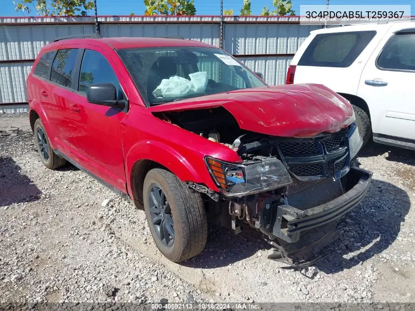 2020 Dodge Journey Se Value VIN: 3C4PDCAB5LT259367 Lot: 40592113