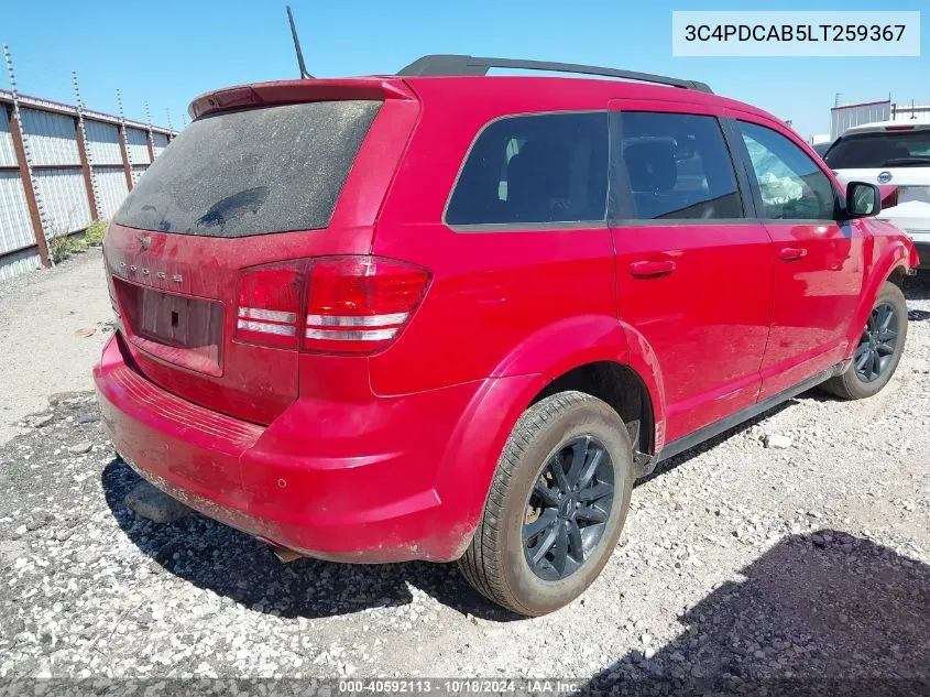 2020 Dodge Journey Se Value VIN: 3C4PDCAB5LT259367 Lot: 40592113