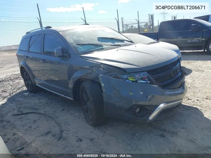 2020 Dodge Journey Crossroad VIN: 3C4PDCGB8LT206671 Lot: 40608025