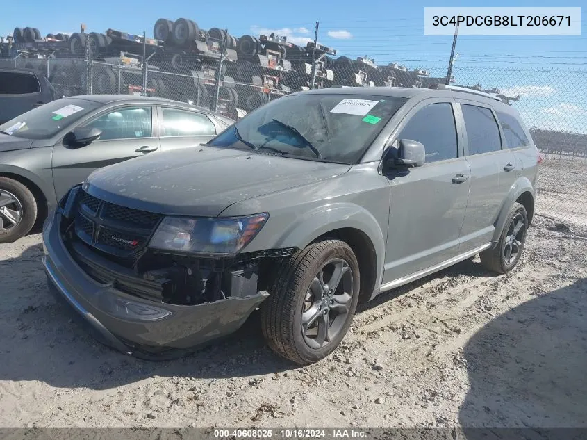 2020 Dodge Journey Crossroad VIN: 3C4PDCGB8LT206671 Lot: 40608025