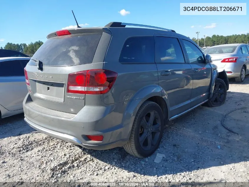 2020 Dodge Journey Crossroad VIN: 3C4PDCGB8LT206671 Lot: 40608025