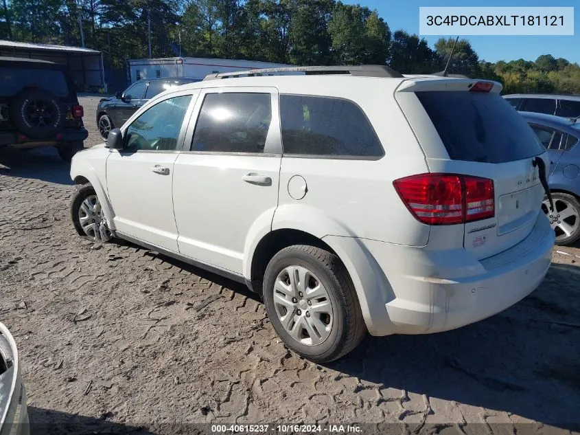 2020 Dodge Journey Se Value VIN: 3C4PDCABXLT181121 Lot: 40615237