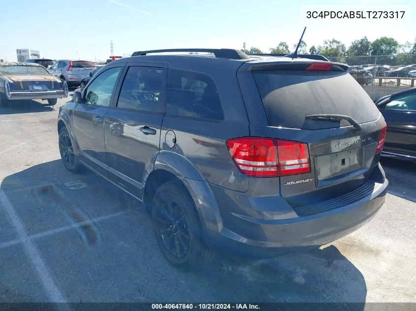 2020 Dodge Journey Se Value VIN: 3C4PDCAB5LT273317 Lot: 40647840