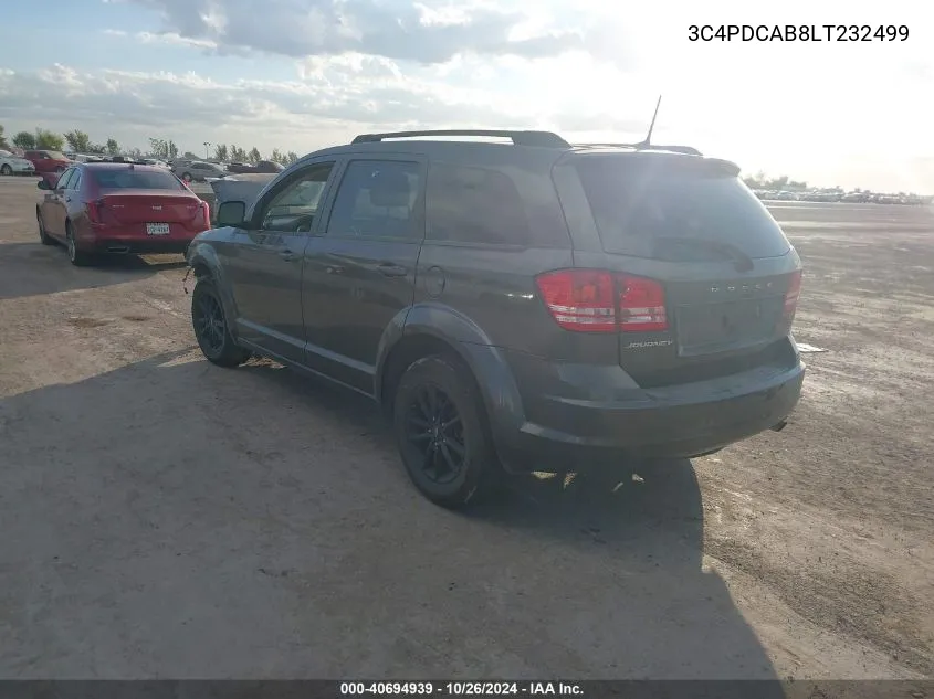 2020 Dodge Journey Se Value VIN: 3C4PDCAB8LT232499 Lot: 40694939