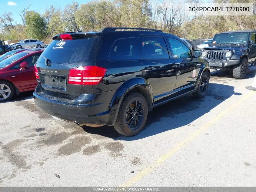 2020 Dodge Journey Se Value VIN: 3C4PDCAB4LT278900 Lot: 40725562