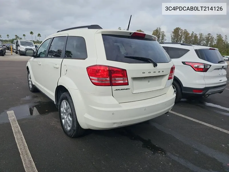 2020 Dodge Journey Se VIN: 3C4PDCAB0LT214126 Lot: 40833430