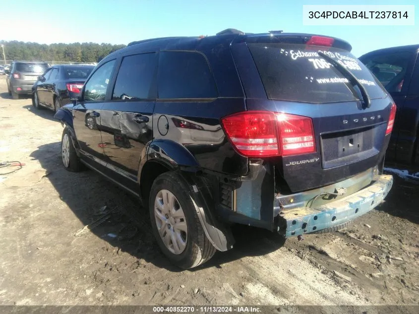 3C4PDCAB4LT237814 2020 Dodge Journey Se Value