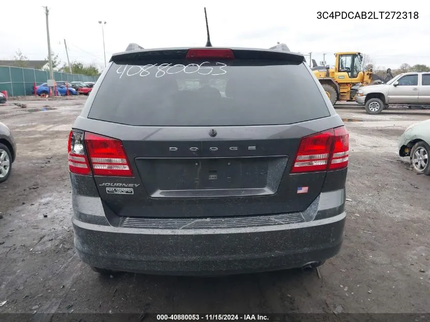 2020 Dodge Journey Se Value VIN: 3C4PDCAB2LT272318 Lot: 40880053