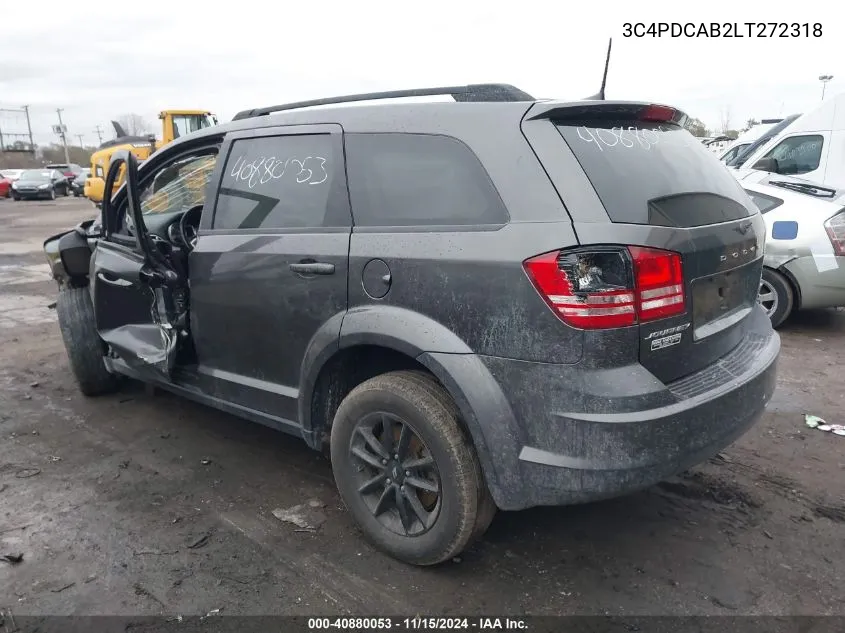 2020 Dodge Journey Se Value VIN: 3C4PDCAB2LT272318 Lot: 40880053