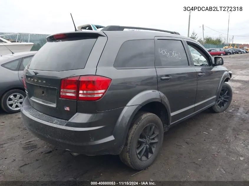 2020 Dodge Journey Se Value VIN: 3C4PDCAB2LT272318 Lot: 40880053