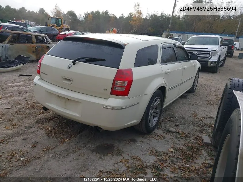 2005 Dodge Magnum VIN: 2D4FV48V25H535694 Lot: 12132291