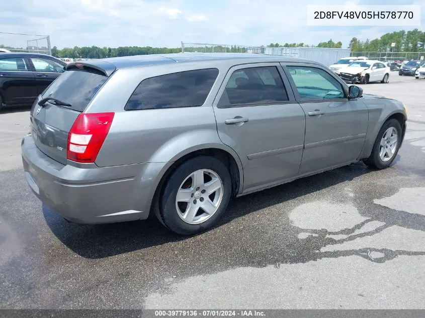 2005 Dodge Magnum Se VIN: 2D8FV48V05H578770 Lot: 40354782