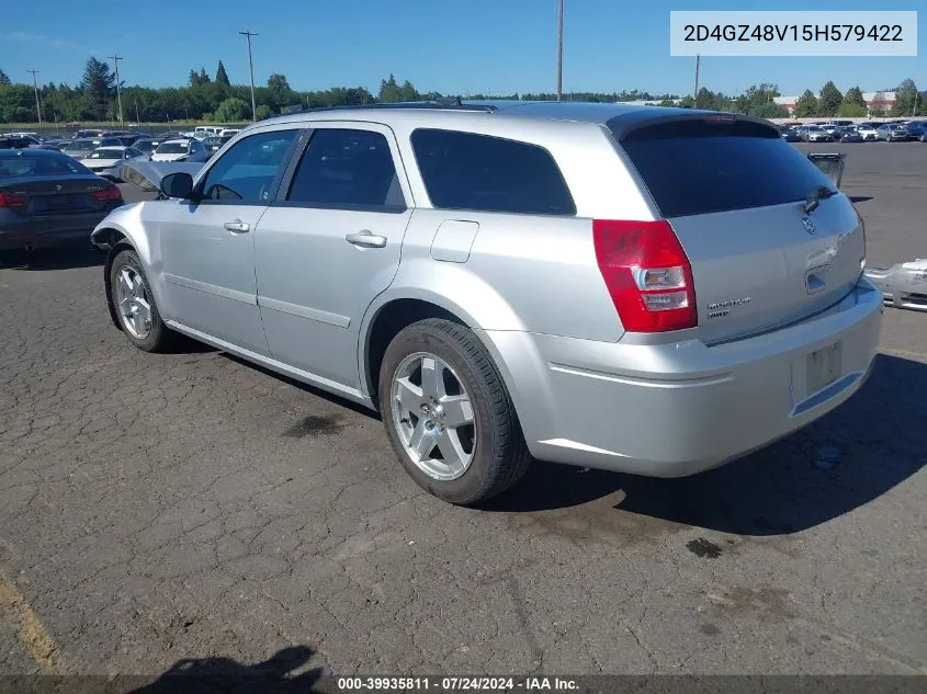 2005 Dodge Magnum Sxt VIN: 2D4GZ48V15H579422 Lot: 39935811