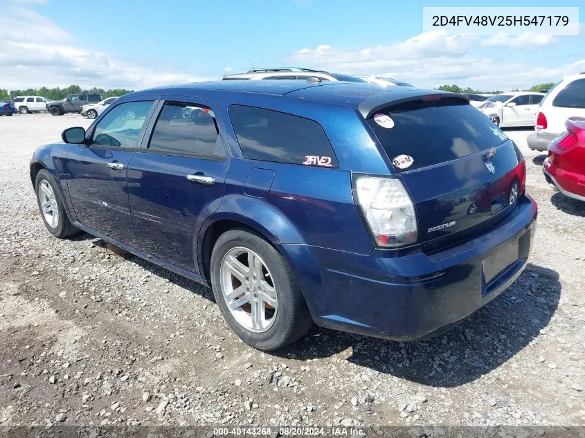 2005 Dodge Magnum Sxt VIN: 2D4FV48V25H547179 Lot: 40143268