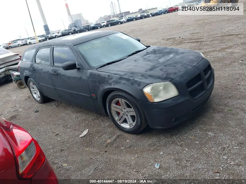 2005 Dodge Magnum Rt VIN: 2D4GV58285H118094 Lot: 40144447