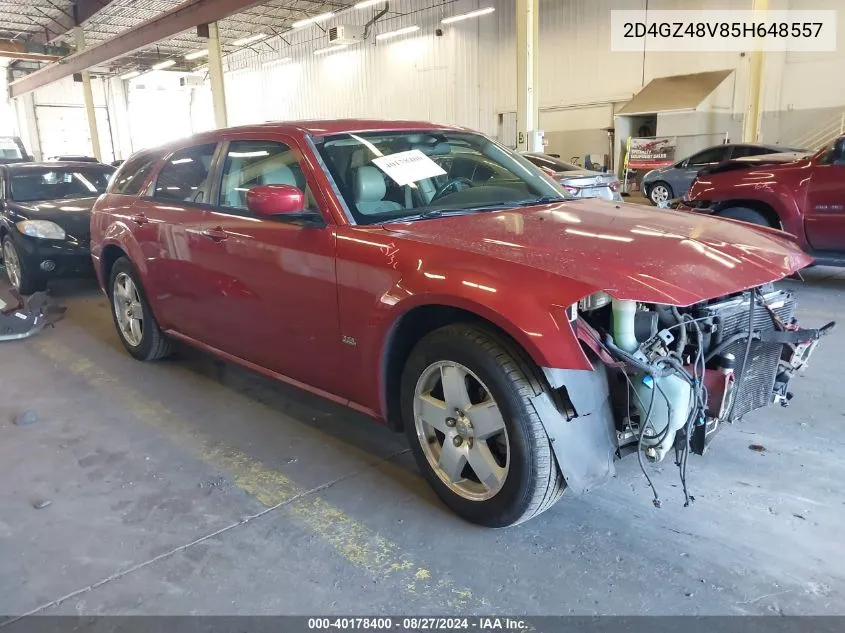 2005 Dodge Magnum Sxt VIN: 2D4GZ48V85H648557 Lot: 40178400