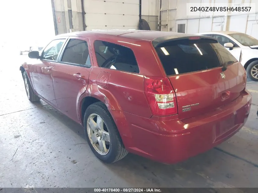 2005 Dodge Magnum Sxt VIN: 2D4GZ48V85H648557 Lot: 40178400