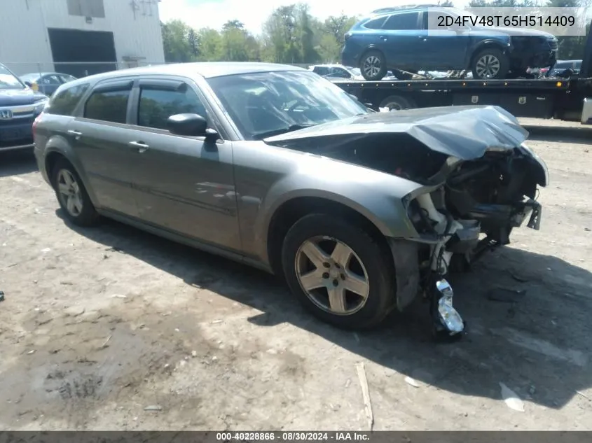 2005 Dodge Magnum Se VIN: 2D4FV48T65H514409 Lot: 40228866