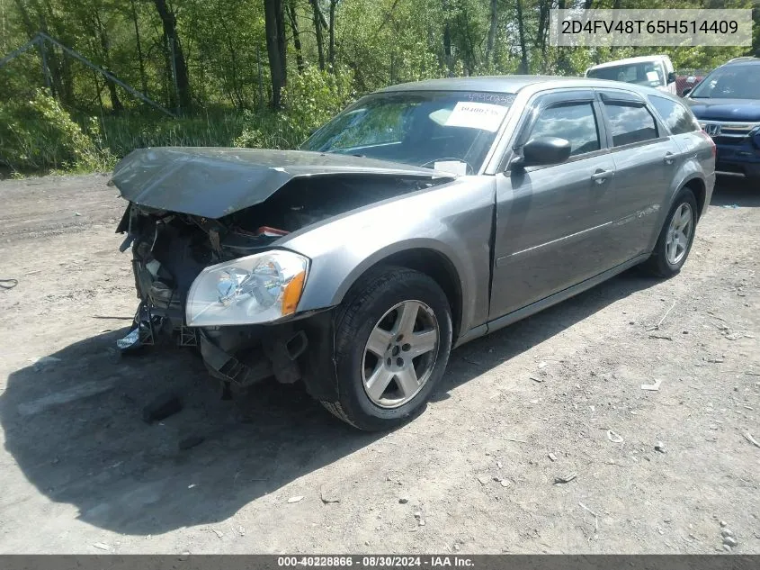 2005 Dodge Magnum Se VIN: 2D4FV48T65H514409 Lot: 40228866