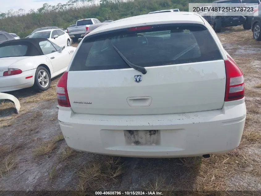 2005 Dodge Magnum Se VIN: 2D4FV48T25H578723 Lot: 40608796