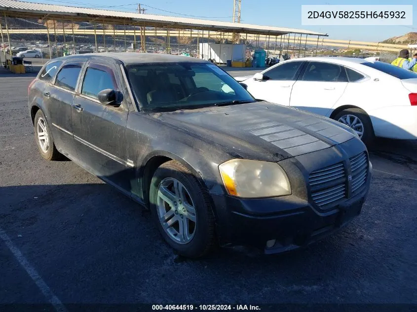 2005 Dodge Magnum Rt VIN: 2D4GV58255H645932 Lot: 40644519