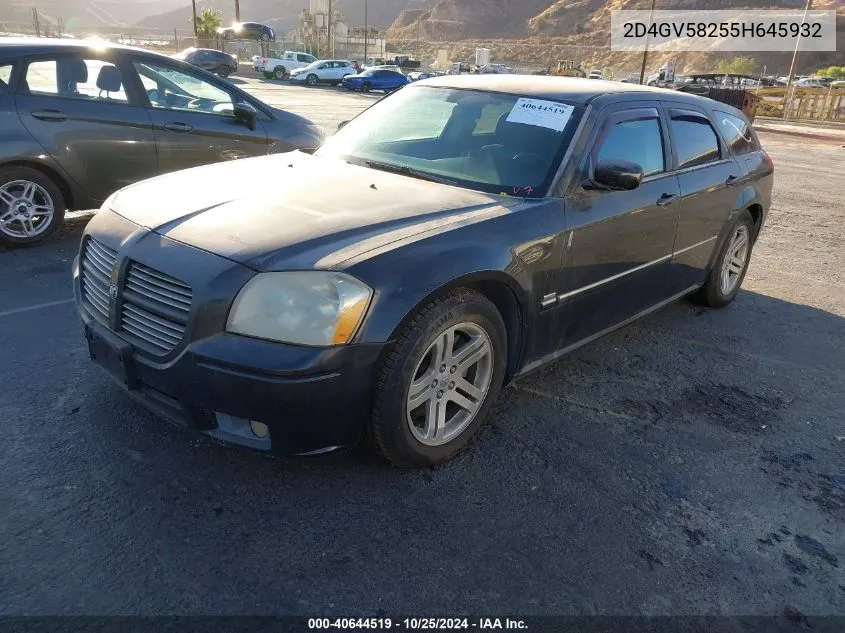 2005 Dodge Magnum Rt VIN: 2D4GV58255H645932 Lot: 40644519