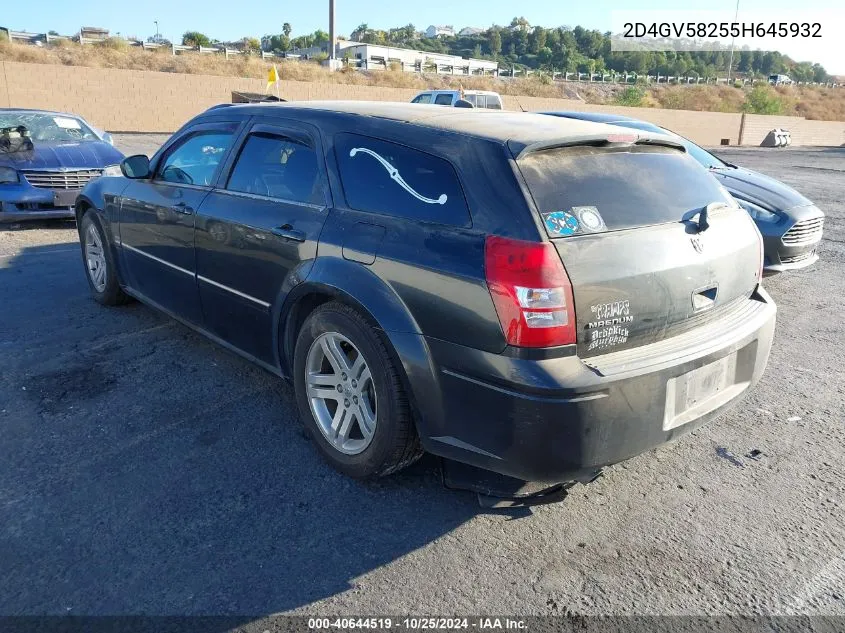 2005 Dodge Magnum Rt VIN: 2D4GV58255H645932 Lot: 40644519