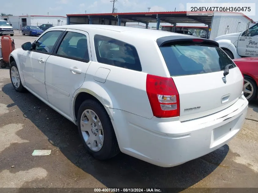 2D4FV47T06H360475 2006 Dodge Magnum