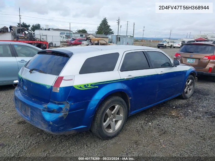 2006 Dodge Magnum VIN: 2D4FV47T56H368944 Lot: 40179269