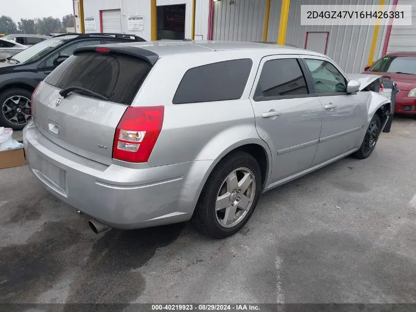 2006 Dodge Magnum Sxt VIN: 2D4GZ47V16H426381 Lot: 40219923